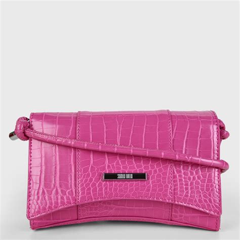 bolsa santa lolla flap croco feminina